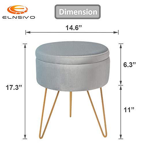 image for Elnsivo Velvet Storage Makeup Vanity Stool Footrest Ottoman Dressing U