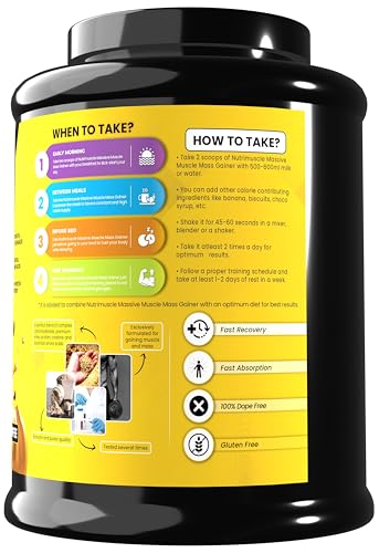 Image of Nutrimuscle Massive Muscle Mass Gainer - 7 lbs - Coffee Flavour For Muscle & Mass Gain