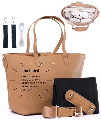 Image of La Morsa Leather Diaper Bag: The Ultimate Everyday Baby Bag for Mom -Small Tote, Mini Diaper Bag, Perfect Pañaleras Para Bebe