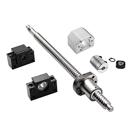 CNCCANEN Ball Screw Kit SFU/RM1605 250mm, Anti-Backlash Ballscrew with Metal Deflector Ball Screw nut + BK/BF12 End Supports + Coupler + Screw Nut Housing for for CNC Route Grinding Machine