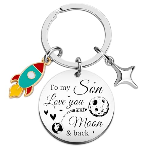 WEHBVF Son Keychain From Mom Graduation Gifts for Boys Birthday Gifts for Sons Graduation...