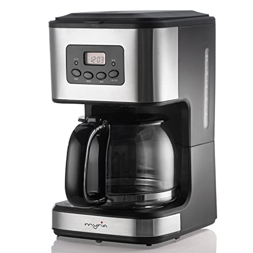 Kaffeemaschine mit Timerfunktion | Kaffeemaschine Zeitschaltuhr | Kaffeemaschine mit Abschaltautomatik | leistungsstarker 900 W Motor | Filter Kaffeemaschine mit 1,5 l Glaskanne | Myria MY4118 Cover