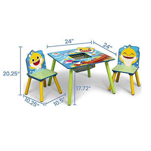 Delta Children Kids Table Storage (2 Chairs Included) -Ideal for Arts & Crafts, Snack Time, Homeschooling, Homework & More, Baby Shark, 3 Piece Set - image 8