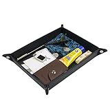 ONLVAN Jewelry Leather Valet Tray for Men Travel Valet Tray(12.8