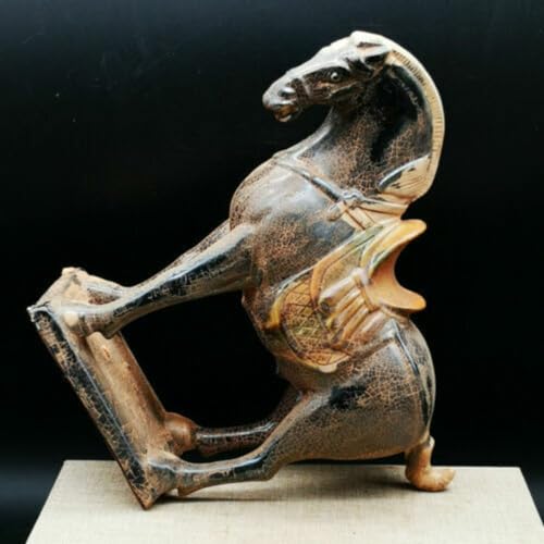 Estatua de cerámica y latón chino Tang Dinastía 21 cm miniatura 4