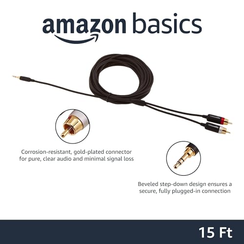 Amazon Basics PBH-19823 3.5 Aux To 2 X Rca Adapters, Audio Cable For Amplifiers, Active Speakers thumb #1