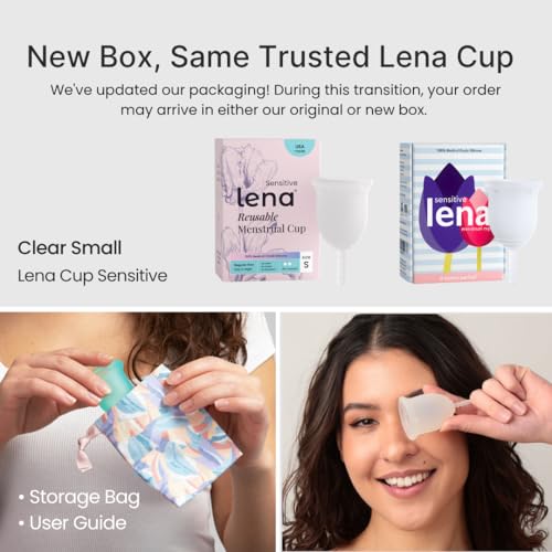 Image of Lena Sensitive Menstrual Cup - Small - Ultra-Soft Reusable Medical-Grade Silicone Period Cup for Sensitive Anatomy, 12-Hour Comfort, Gentle and Leak-Free Protection (Clear)