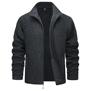 TACVASEN Men’s Fleece Jackets Full Zip Lightweight Jacket Casual Soft Warm Coats with Pockets
