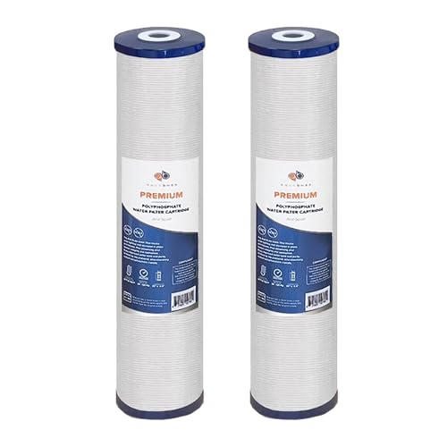 Aquaboon Filtro de agua de 4.5 x 20 pulgadas, cartucho de repuesto para filtro de agua para toda la casa, 5 micras, filtración antical para purificación de alta capacidad, paquete de 2