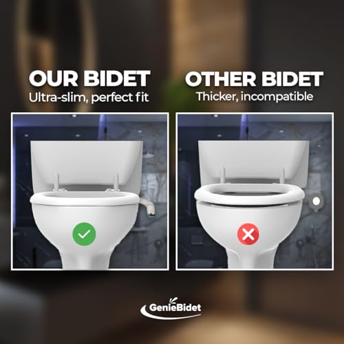 GenieBidet Bidet Attachment for Toilet - Ultra-Slim Left Handed Hygienic Bidet Attachment For Existing Toilets - Bidet Toilet Seat Attachment with Pressure Controls - Travel Bidet Included - Thumbnail 4