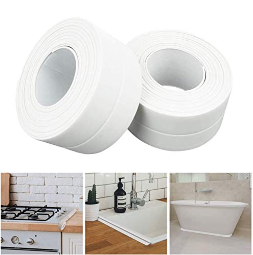 Preisvergleich Produktbild Selbstklebende Dichtband Wasserdicht,PE Flexibles Wasserdichtes Dichtungsband, Perfekt für Küche, Bad, Badewanne, Toilette, Wandboden (Weiß)