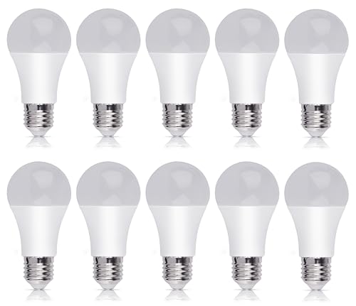 Bright Source Non-Dimmable Opal Frosted LED GLS Bulb, 15W, 1521lm, E27 Edison Screw, 6500K Daylight White - Pack of 10 Bulbs