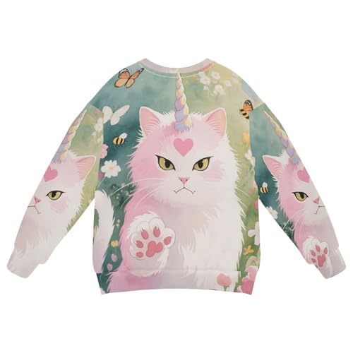 Wudan unicorns Cat in Flowers Little Kids Hooded Sweatshirt Fleece Kids Hoodies Boys2