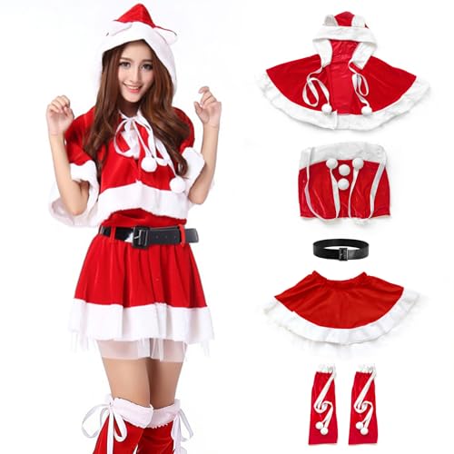 [DECEED] �T���^�N���[�X ���� �T���^ �R�X�v�� �ߑ� ���f�B�[�X 5�_�Z�b�g�i�P�[�v�A�g�b�v�X�A�X�J�[�g�A���b�O�E�H�[�}�[�A�x���g�j �T���^�R�X �N���X�}�X �R�X�`���[�� ���� �Z�N�V�[ �����p �i���b�h�j