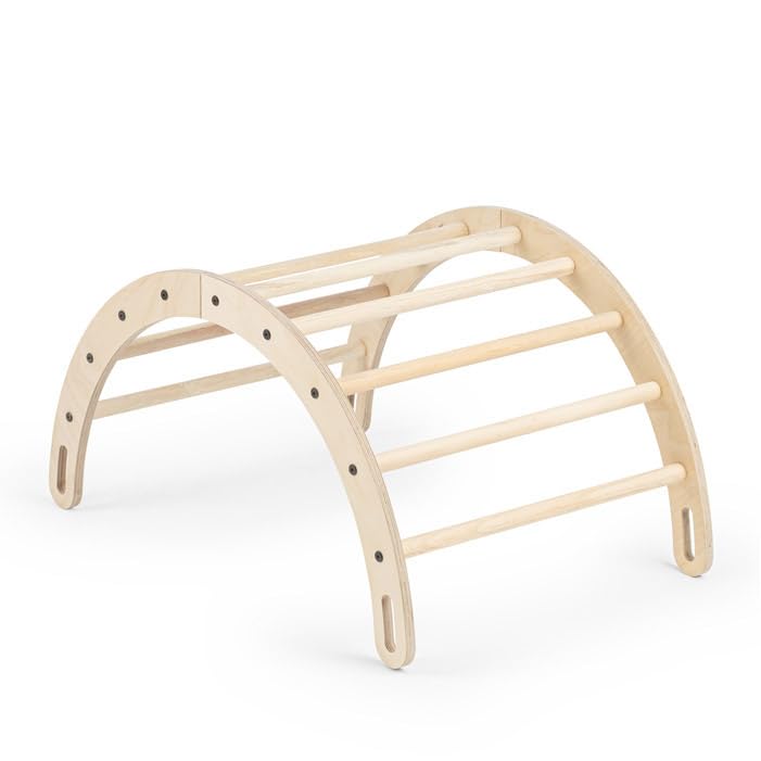 Mamatoyz 18ARC Arco Montessori dondolo e arrampicata, arco montessoriano per bambini 1 anno, arrampicata per bambini, arco da arrampicata, arco a dondolo in legno naturale multistrato di betulla