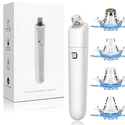Blackhead Remover Vacuum - Recute Nose Whitehead Pore Vacuum Cleaner Extractor Tool,Acne Vacume Remover Tool with 4 Probes,Christmas Gift for Family,Friends (White)