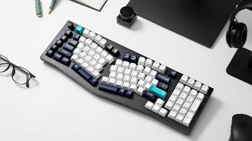 Image of Keychron Q13 Max Alice QMK Wireless Custom Ergonomic Mechanical Keyboard | BT5.2 /2.4GHz /USB-C, Hot Swappable Red Switch, PBT Keycap, RGB Backlight, Knob, Mac&Windows Compatible, Ergonomic Design