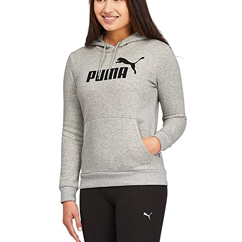 PUMA Women's Essentials Fleece Hoodie, Light Gray Heather, XL