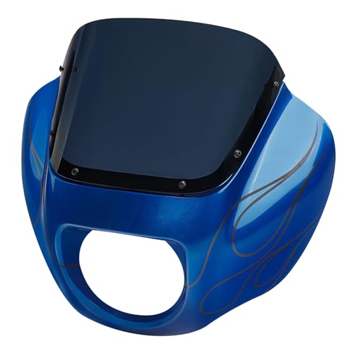 Image of Front Headlight Quarter Fairing Windshield Fit For Harley Softail Low Rider FXLR Street Bob FXBB 2018-2020 Low Rider S FXLRS 2020-2025 Softail Standard FXST 2020-2024 Electric Blue