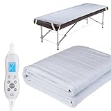 Massage Table Warmer, Professional Heating Pad SPA Massage Bed Warmer with Timer, 10 Heat Settings, Overheat Protection for Massage Bed & Spa, Soft, 8.5Ft Cord, 30