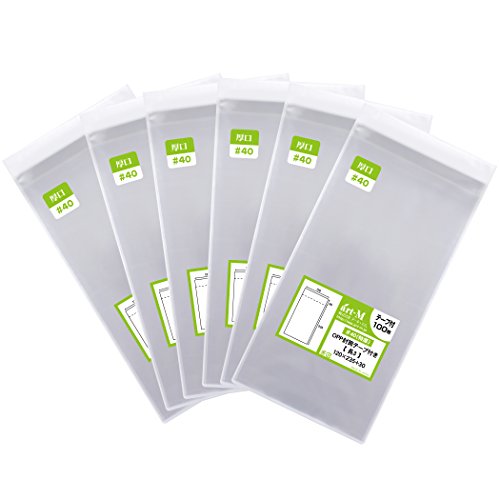 アート・エム【国産】テープ付 長形タイプ 透明OPP袋(透明封筒)40ミクロン厚(厚口)のラインナップ (600枚, 長3サイズ #40(厚口)(W120mm×H235mm+フタ30mm))