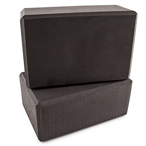 Lady house Peace Yoga Foam Exercise Blocks (2 Pack) (Black, 9x6x4-2pc) (CAPEWUN)