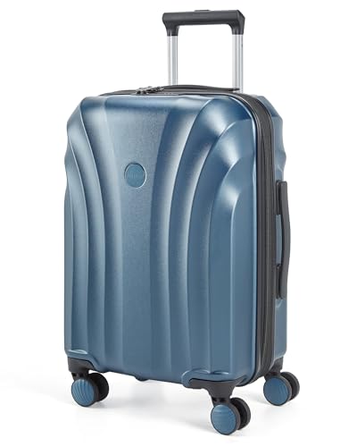 BAGSMART Carry On Luggage 22x14x9 Airline Approved with TSA Lock, Expandable Hard Shell Suitcase with Spinner Wheels, Lightweight 20 Inch Travel Rolling Carry-On Luggage, Light Blue