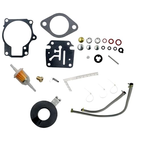 Trucktok 1 Pack Carburetor Rebuild Kit Replacement for 398729 396701 392061 9-37107 18-7222 18-7042 18 20 25 28 30 35 40 45 48 50 55 60 65 70 75 HP Outboard Motors (With Float)