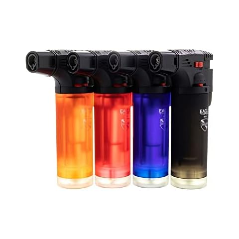 4 Pack Eagle Jet Torch Gun Lighter Adjustable Flame Windproof Butane Refillable Cover