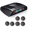 Tpms Wireless Solar Tyre Pressure Monitoring System0-3.5bar, 6 Alerts, LCD Real-Time Display Car Tire Temperature Pressure, for Rv, Sedan,Motorhom External