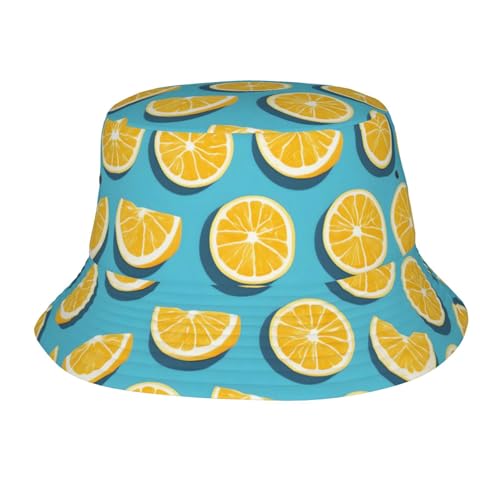 WZYWHJ Chapeau cloche pare-soleil imprimé citron coins vêtements assortis doux au toucher pliable et portable pour voyage