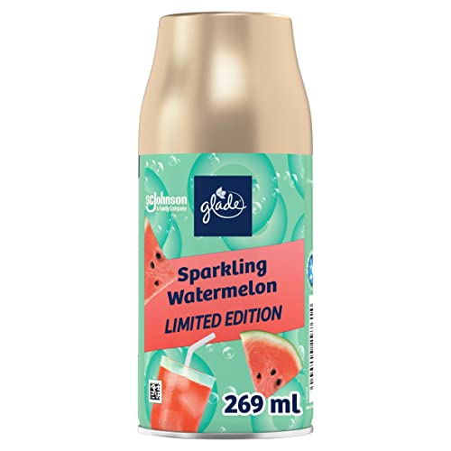 Glade Automatic Spray Air Freshener Refill, Long-lasting Fragrance Infused with Essential Oils, Sparkling Watermelon, 269ml