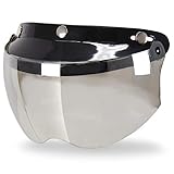 Outlaw Universal 3 Snap-Button Visor with Flip-up Silver Mirror Shield - One Size