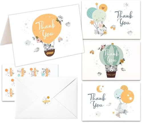 20 Pack Baby Shower Cards with Envelopes and Stickers, 4x6 Inch Unisex Greeting Baby Shower Thank You Cards Bundle | Girl and Boy Greeting Note Cards | Newborn Baby Greeting Card | Bulk Thank You Cards