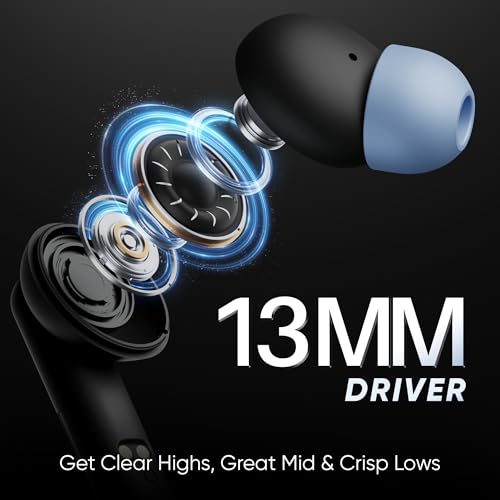 Image of Mivi DuoPods C1 [New Launch] HD Call Clarity Ear Buds Wireless | Longer Playtime | 13mm Bass Drivers | Low Latency for Best Gaming Experience | Type-C Charging | Made in India TWS Earbuds