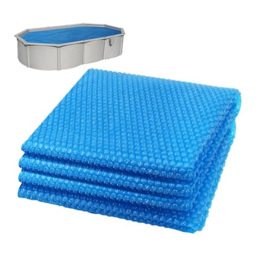 VOUNOT® Telo Termico per Piscina Rettangolare 450x220 cm, Copertura Solare a Bolle 120 µm, Tagliabile, Protezione Isotermica, Riscaldamento Acqua Piscina, Blu