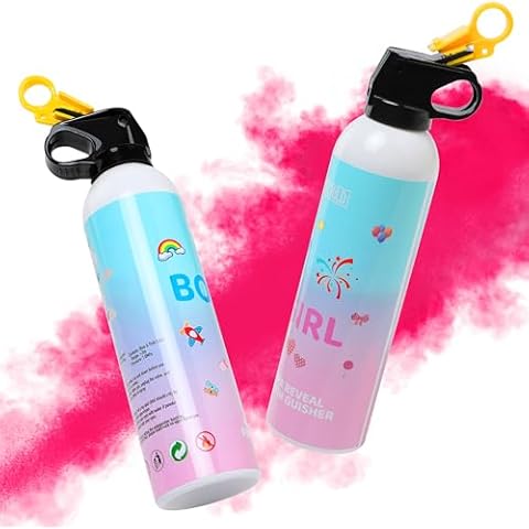 DADDYCHILD Gender Reveal Fire Extinguisher Color Blasters: 2 Pcs Blue Blaster Only for Baby Boy with Blue Smoke suitable for Gender Reveal Party Decorations (Large Pink Girl) Cover