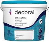 TRANS - PAL Bathroom & Kitchen White Paint 3L – Moisture & Mould Resistant | Ultra Durable Matte Finish | Anti-Fungal & Scrubbable