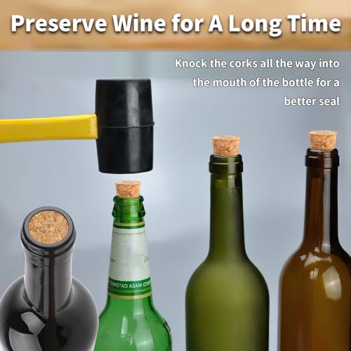 Image of Wine Corks, Natural Soft Wood Wine Bottle Corks, Leakproof Tapered Corks, 20 Pack Wooden Replacement Wine Stoppers for Wine Beer Liquor Bottles, DIY Crafts