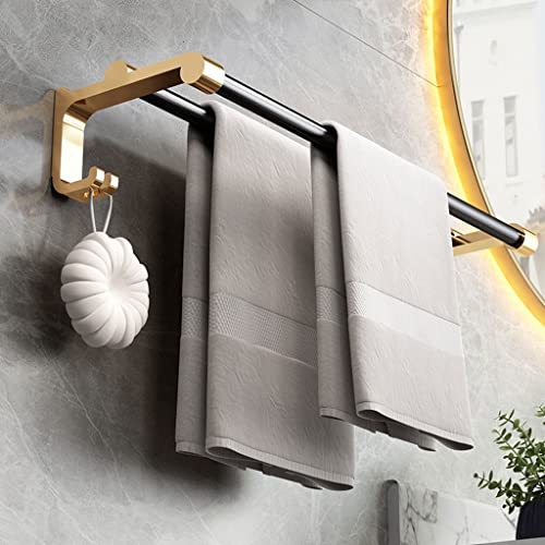 Naścienny wieszak na ręczniki, 40 cm, podwójny uchwyt do łazienki i kuchni, stylowy aluminiowy wieszak na ręczniki, niezbędne akcesoria dla gości
