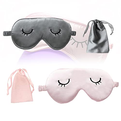 Schneespitze 2Pcs Schlafmaske,Schlafbrille Augenmaske Nachtmaske Reisen Funktioniert Schlafbrille Schlafmaske Augenmaske Super Weiches Material für Damen Herren Cover