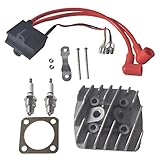 KANECJDL Motorized Bike Cylinder Head Duel Spark CDI Ignition Coil for 66cc 80cc PK80 LD80 LD90 2 Stroke Engine Motorized Bicycle Gas Motor Parts