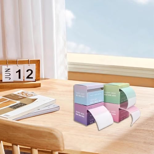 Image of Sticky Notes Dispenser Cube with 512 Self Adhesive Memo Sheets (1.8 x 2.5 Inch) | Pull-Out Sticky Note Pad for Office, School & Home | Cute Desk Memo Note Holder for Reminders, Pack of 1