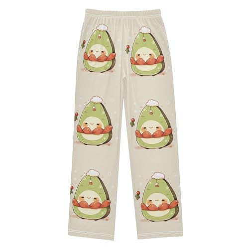 visesunny Boys' Pants Cute Christmas Avocado Character Jogger Pants Elastic Waist Long Bottoms Trousers with Pockets