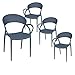 AltoBuy Athena - Lot de 4 Chaises de Jardin Plastique Bleu Gris