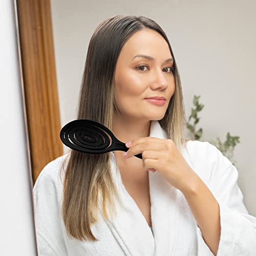 Image of Ninabella Organic Detangling Hair Brush - Does Not Pull on Hair - Straight, Curly & Wet Hair - Unique Spiral Design for Women, Men & Children