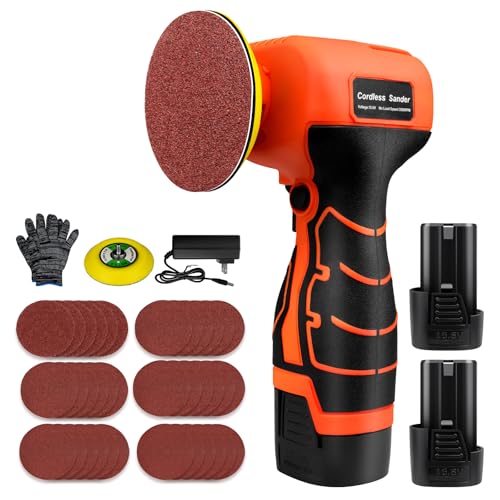 16.8V Cordless Electric Sander with 36PCS Sandpapers, 3500 RPM, 2Pcs 3.0Ah Batteries, Lightweight & Compact Design for Wood, Metal, Paint Removal, and DIY Projects 1 16.8V Cordless Electric Sander with 36PCS Sandpapers, 3500 RPM, 2Pcs 3.0Ah Batteries, Lightweight & Compact Design for Wood, Metal, Paint Removal, and DIY Projects