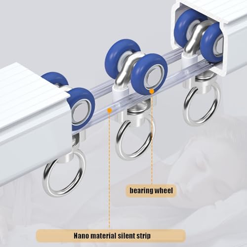 Rails de plafond en aluminium couleur champagne de 1,10 m pour rideaux et séparation - 7