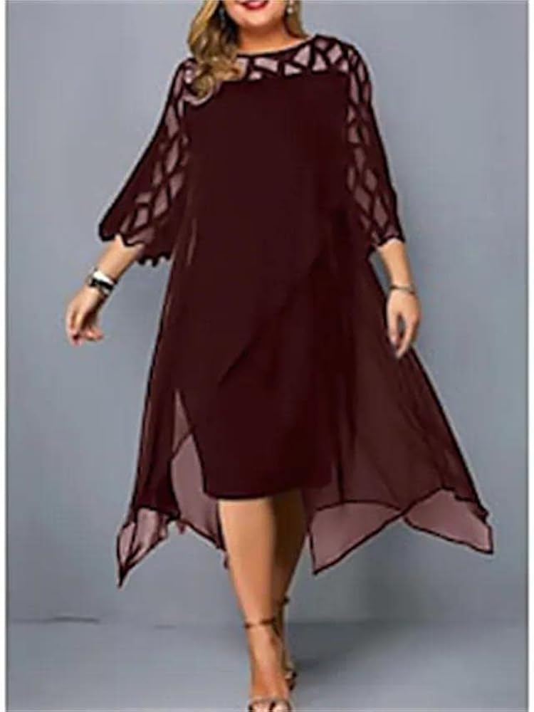 Apuweiser-riche - akki Amazon.com: Akivide Womens 3/4 Sleeve Plus Size Dresses