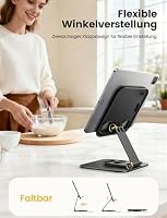 Lamicall Tablet Ständer, Tablet Halterung Tisch - [360° Drehbare Metallbasis] Faltbarer iPad Ständer für Schreibtisch, Verstellbarer Tabletständer Halter für iPad Pro Air Mini, Samsung, Büro Zubehör – Ansicht 3